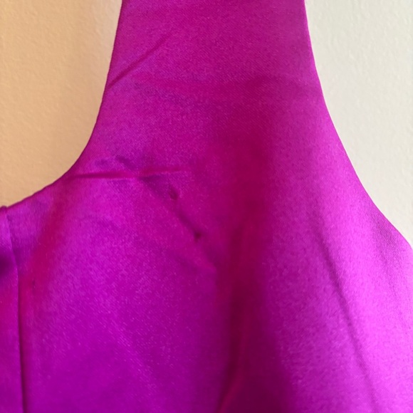 Thirty Thirty Fuschia Satin Corset Bubble Mini Dress Small Cocktail Evening - Picture 11 of 11